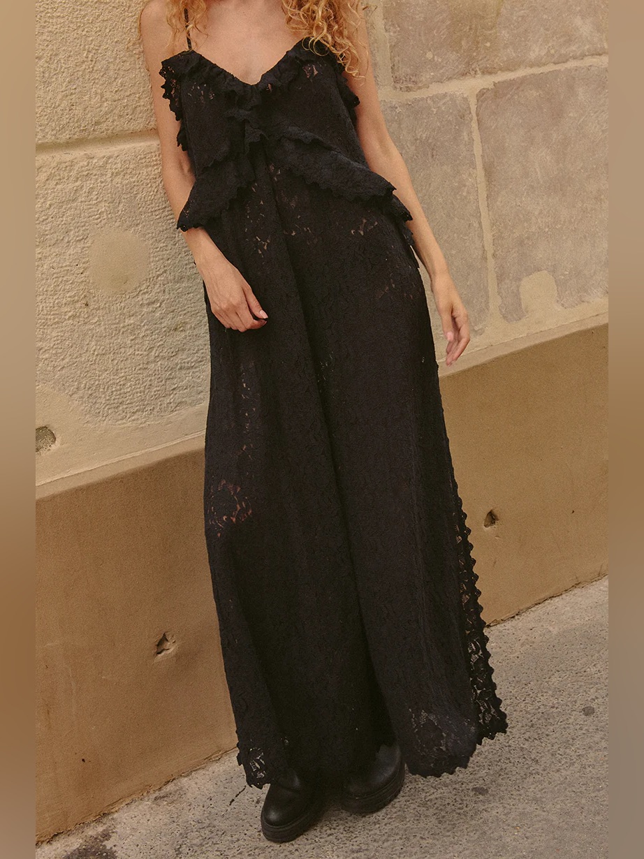 Nwt Spell Lux Lisbon Lace Strappy Maxi Dress